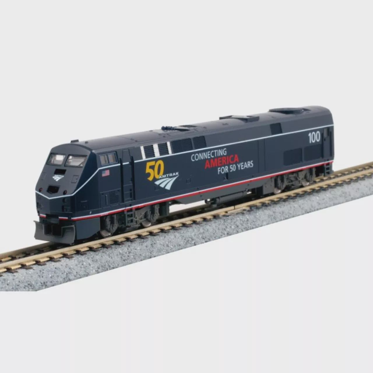 Kato N 176-6035 P42 #100 Amtrak Midnight Blue, 50th Anniversary