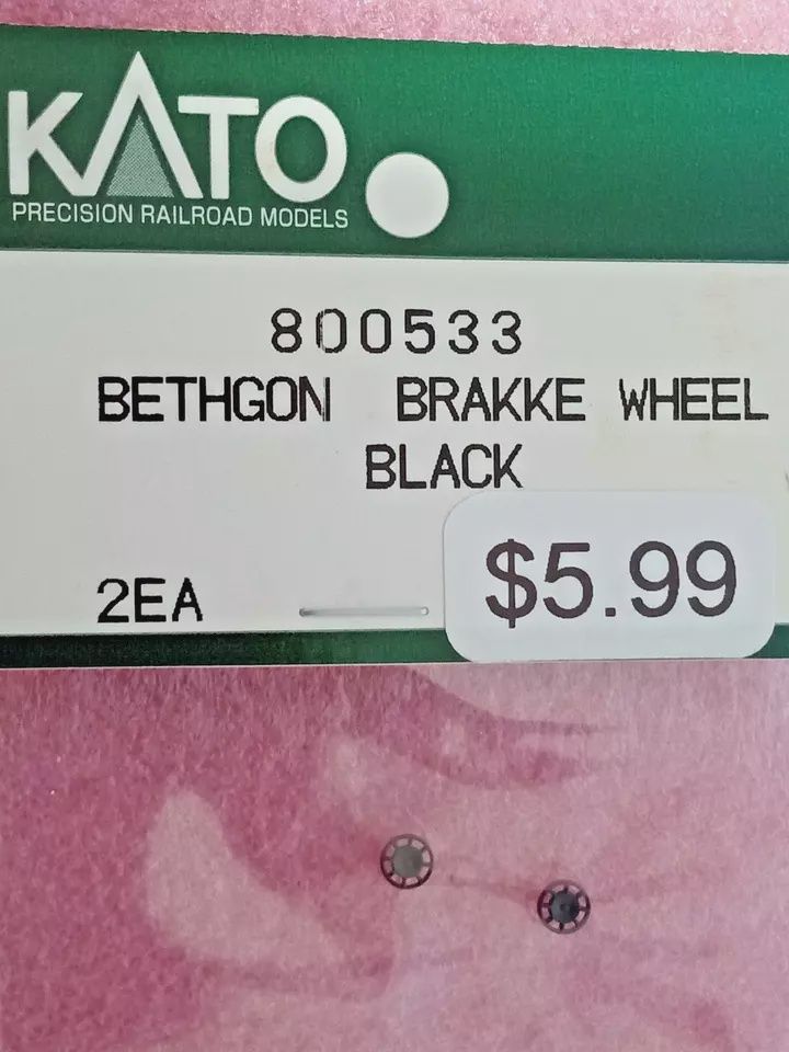 Kato N 800533 Bethgon Brake Wheel, Black