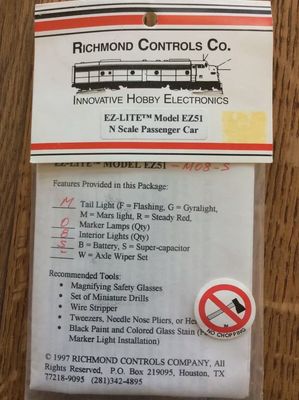 Richmond Controls N EZ51 EZ-LITE Passenger Car Light Kit