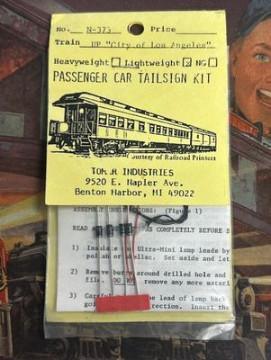 Tomar Industries N N-373 Lightweight Passenger Car Tailsign Kit