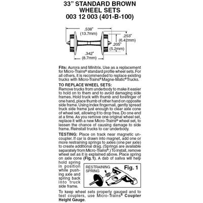 Micro-Trains N 401-100B Standard Wheel Sets (Brown) (100-axle pk)