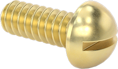 Tucker's 00-90 x 1/8" Brass, Round Head, Slotted Screw (2-Pack)