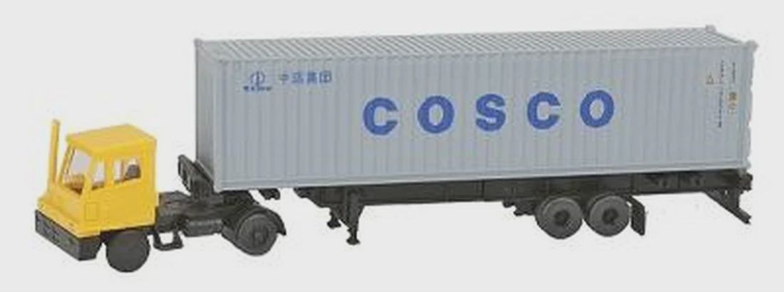 Kato N 31-621 Yellow Yard Tractor w/40&#39; Container &amp; Chassis