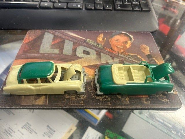 Used O/S Gilmark 1950&#39;s Cars, Green Convertible #3, Cream Sedan #5