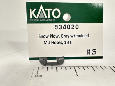 Kato N 934020 Snowplow, Gray w/molded MU Hoses 1 each
