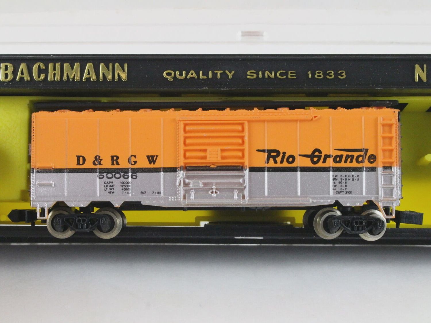 Used N Bachmann 5066 41&#39; Steel Box Car D&amp;RGW 60066