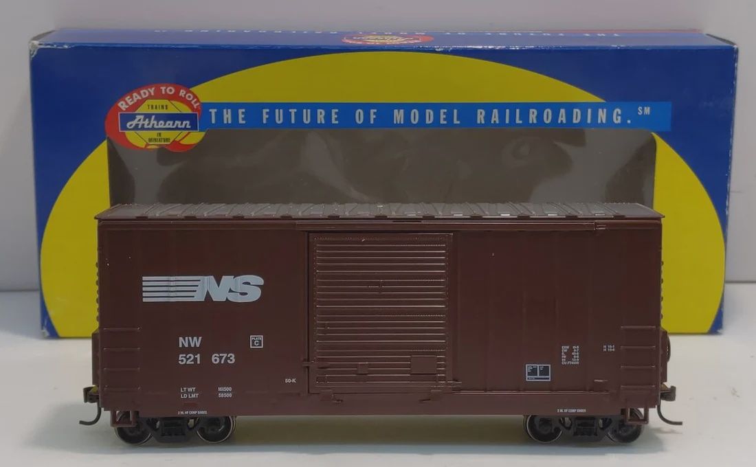 Used HO Athearn 70861 NS 40&#39; Ouside-Braced Hi-Cube Box Car #521673