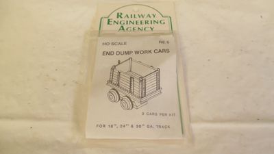 Used HO Railway Engineering RE6 End Dump Work Cars Kit 3-Cars NIB