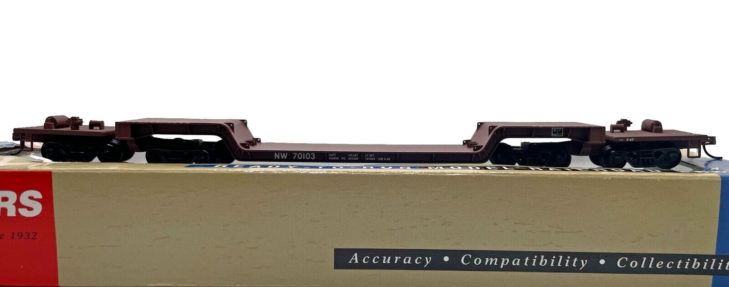 Used HO Walthers Gold Line 81&#39; 4-Truck Depressed Center Flat Car-LNIB