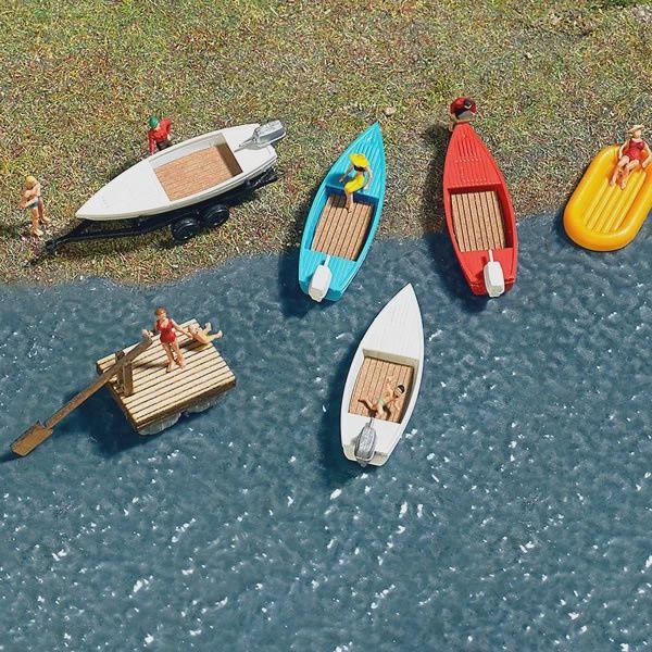 Busch Gmbh N/TT 8057 Boat/Raft Set w/Trailer