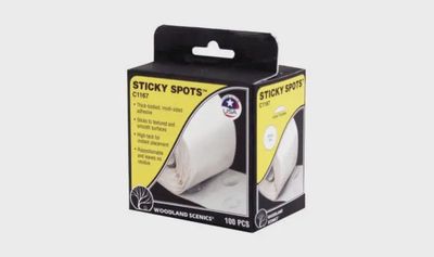 Woodland Scenics 785-1167 Sticky Spots Adhesive Patches 100-pk