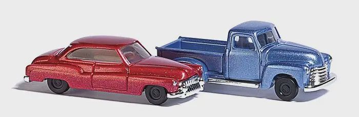Busch Gmbh N 8349 1950&#39;s Chevy P/U &amp; Buick 2-Door Set