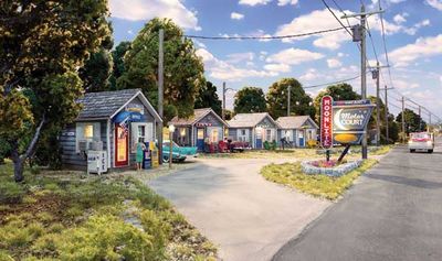 Woodland Scenics N 785-4963  Moonlite Motor Court/Office &amp; 3-Rooms