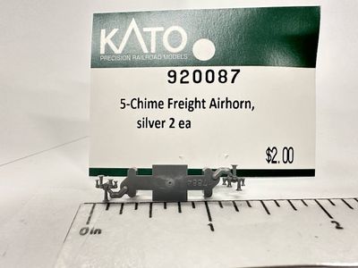Kato N 920087 5-Chime Freight Airhorn, Silver (2 ea)