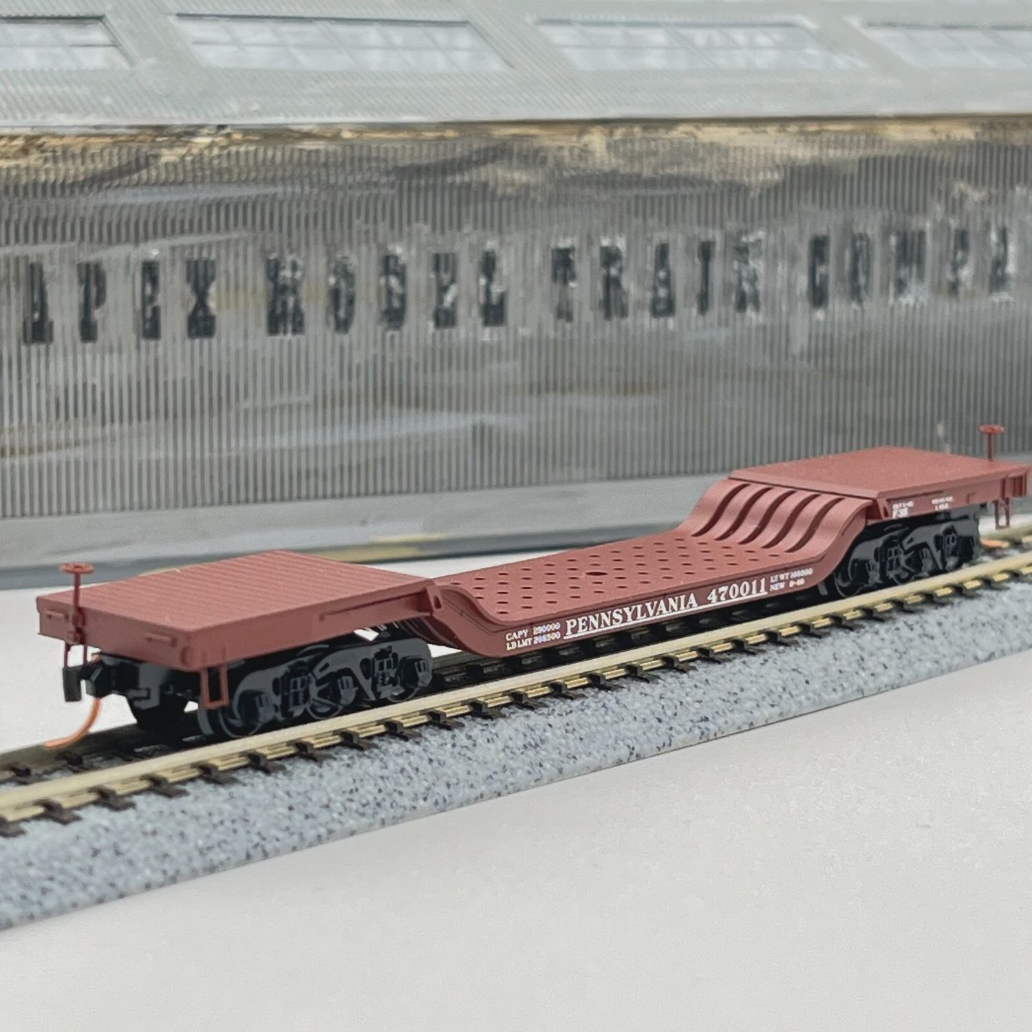 Used N Micro-Trains 109010 Pennsylvania Depressed Center Flat Car PRR 470011 N Scale