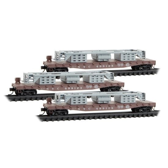 Micro-Trains N 98302267 NYC Flat w/SW9 frame 3-pk