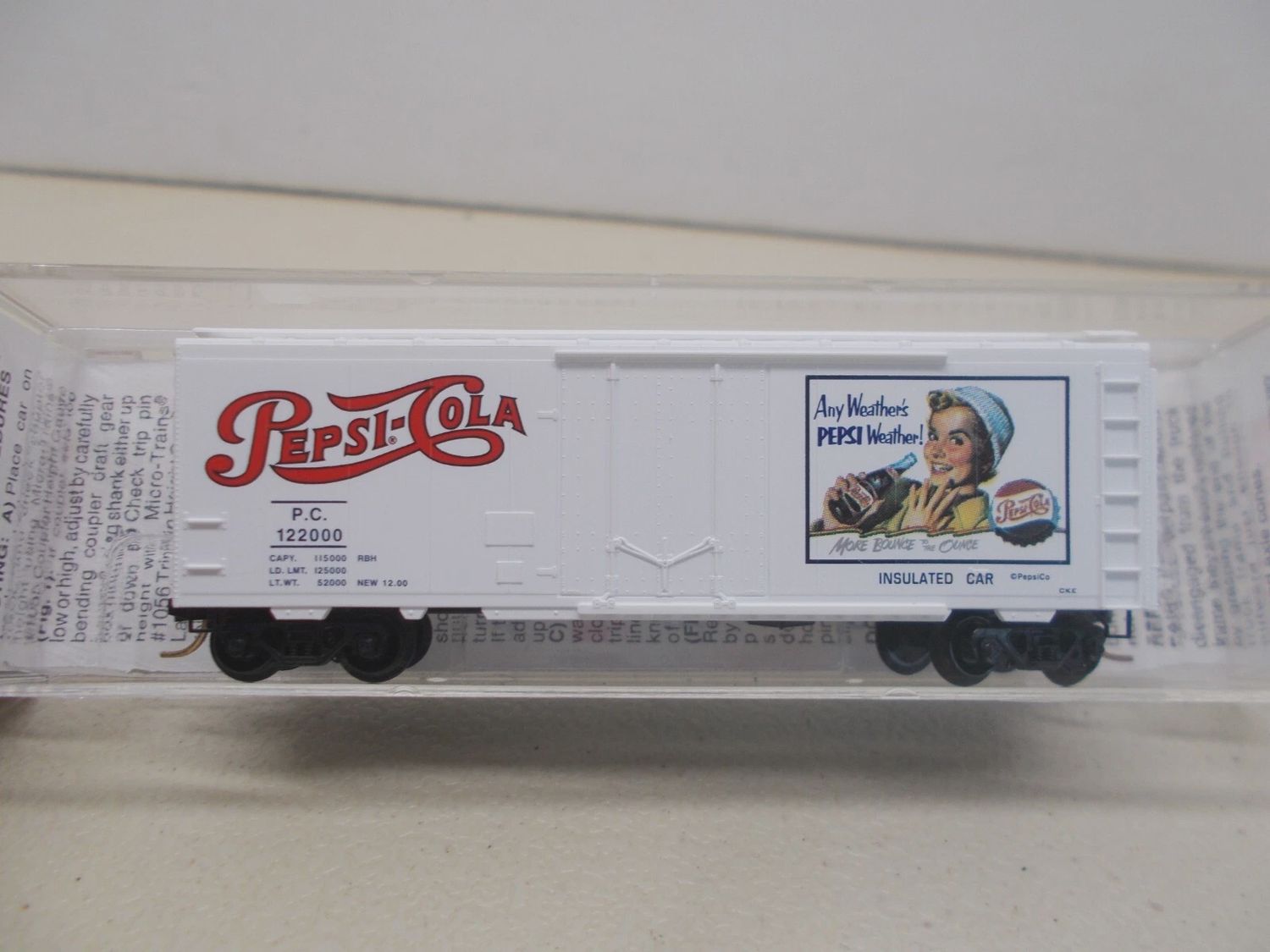 Used N Micro Trains Pepsi Insulated Car &quot;Any Weather&#39;s Pepsi Weather!&quot; PC122000