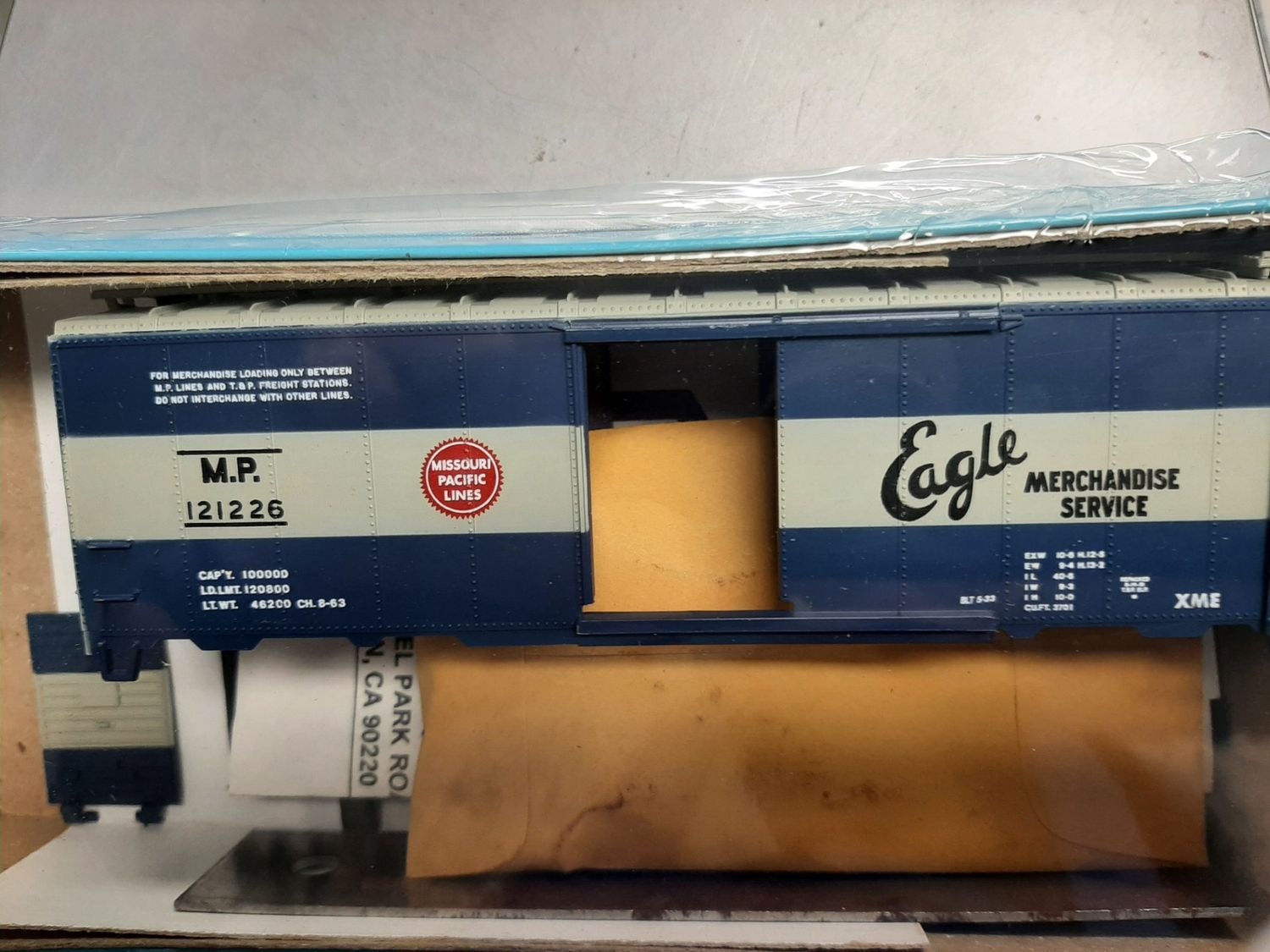 Used HO Scale &quot;Eagle&quot; Missouri Pacific Lines Box Car weighted #MP121226 Kit