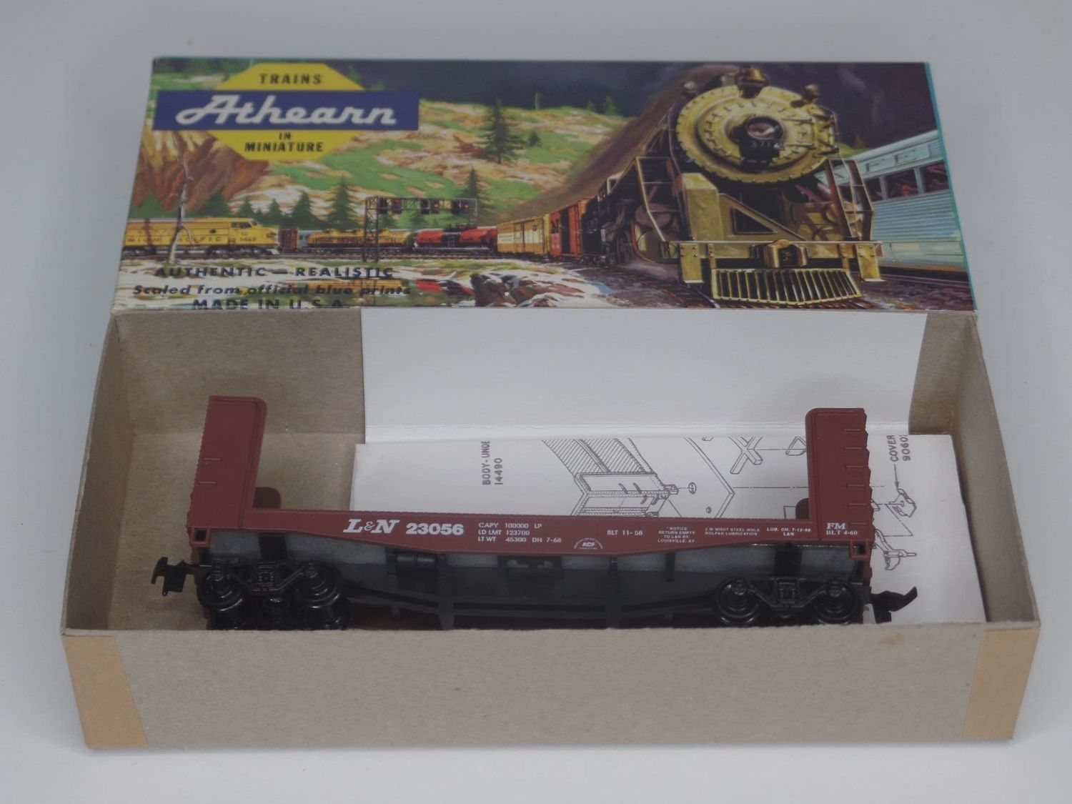 Used HO Athearn 24239 40&#39; L&amp;N Fish Belly Flatcar