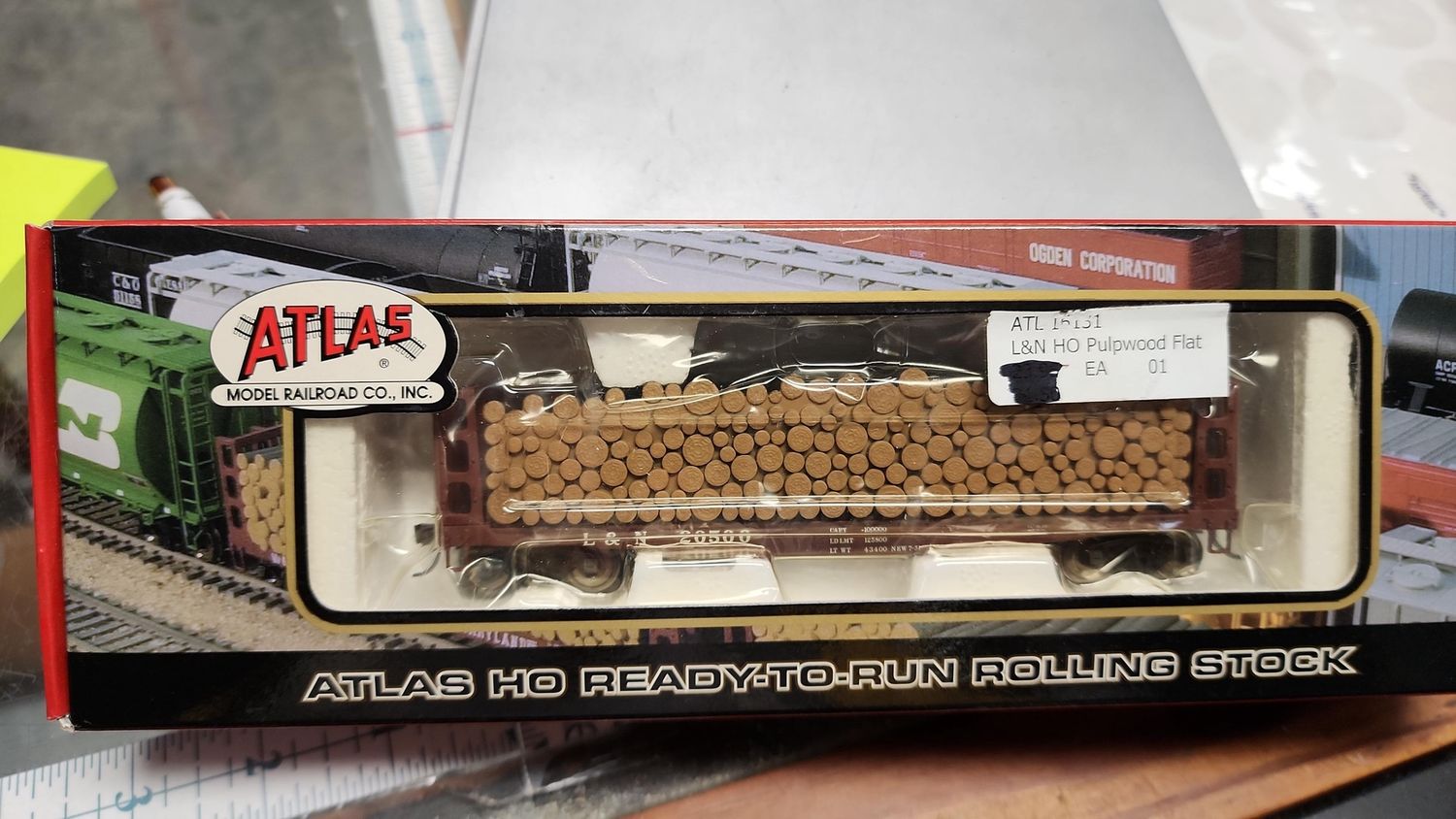 Used HO Atlas 1613-1 GSC Pulpwood Flat Road #20500 L&amp;N