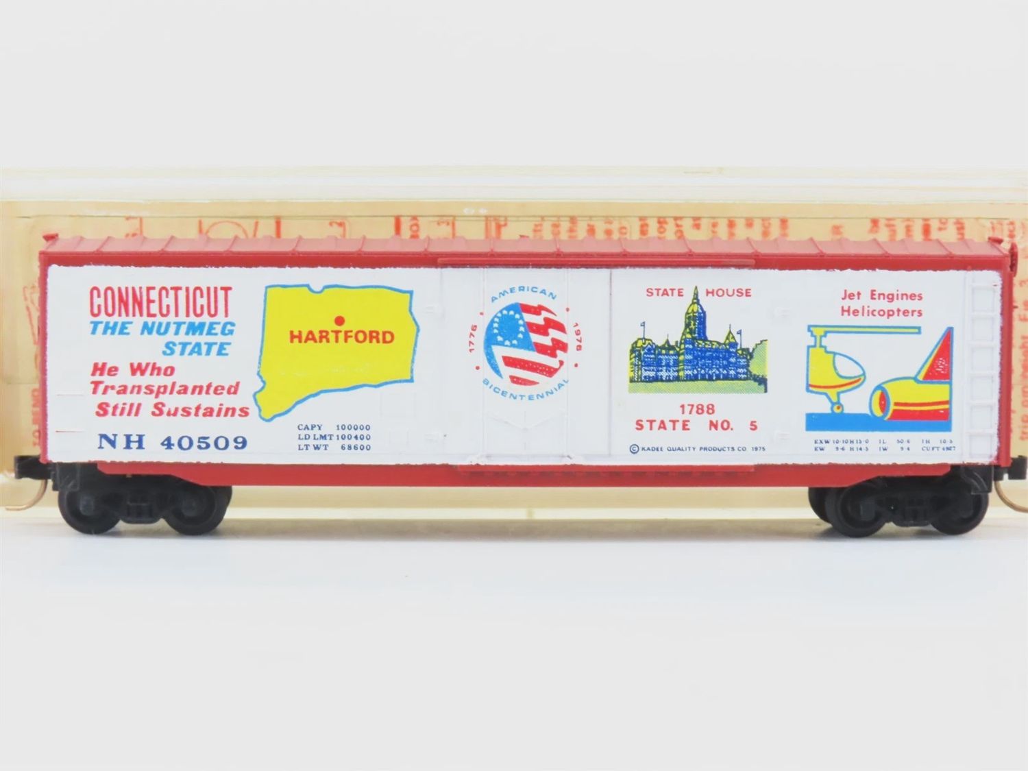 Used N Kadee Micro-Trains 38020 NH Connecticut Bicentennial 50&#39; Box Car #40509