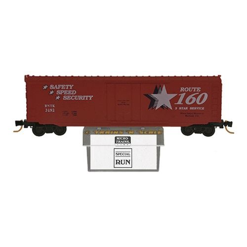 Used N Micro-Trains BNTK 3192 50&#39; Boxcar Route 160