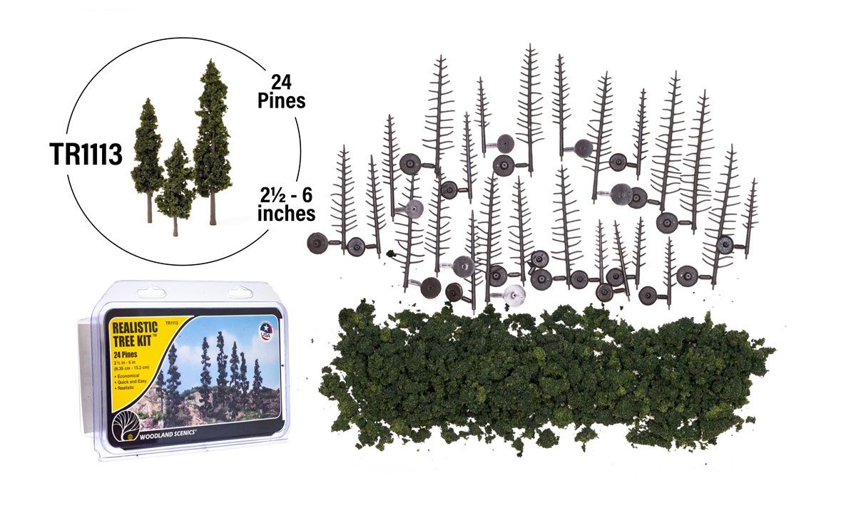Woodland TR1113 Realistic Tree Kit (24 Pines)