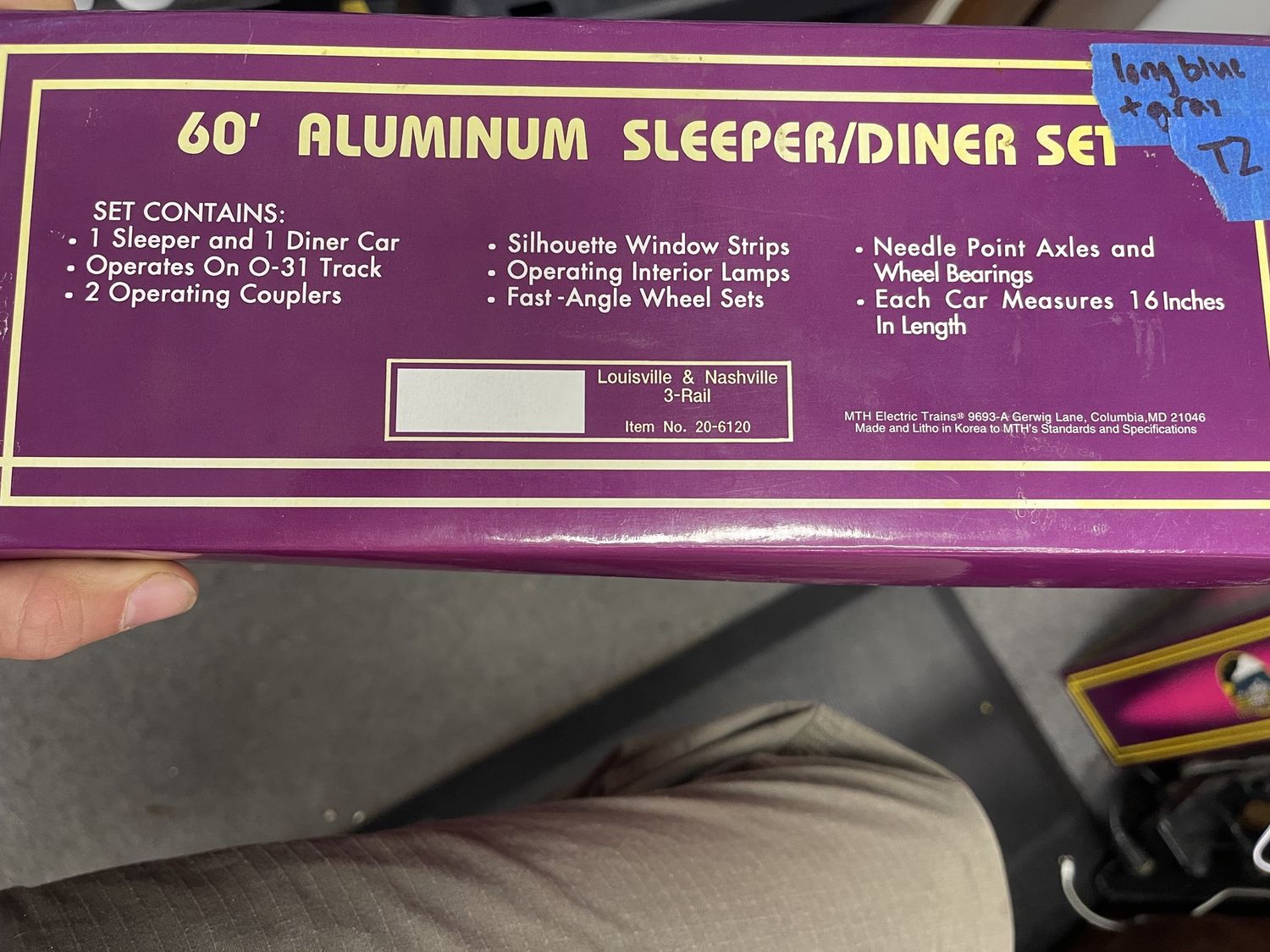 Used O MTH L&amp;N 60ft Sleeper Diner set Alabama Line