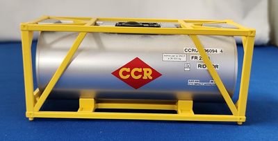 Used O MTH ISO 20' Tank CCR w/Cage Yellow