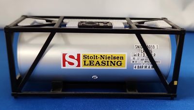 Used O MTH Stolt-Nielsen Leasing 20' ISO Tank Container with Cage Black