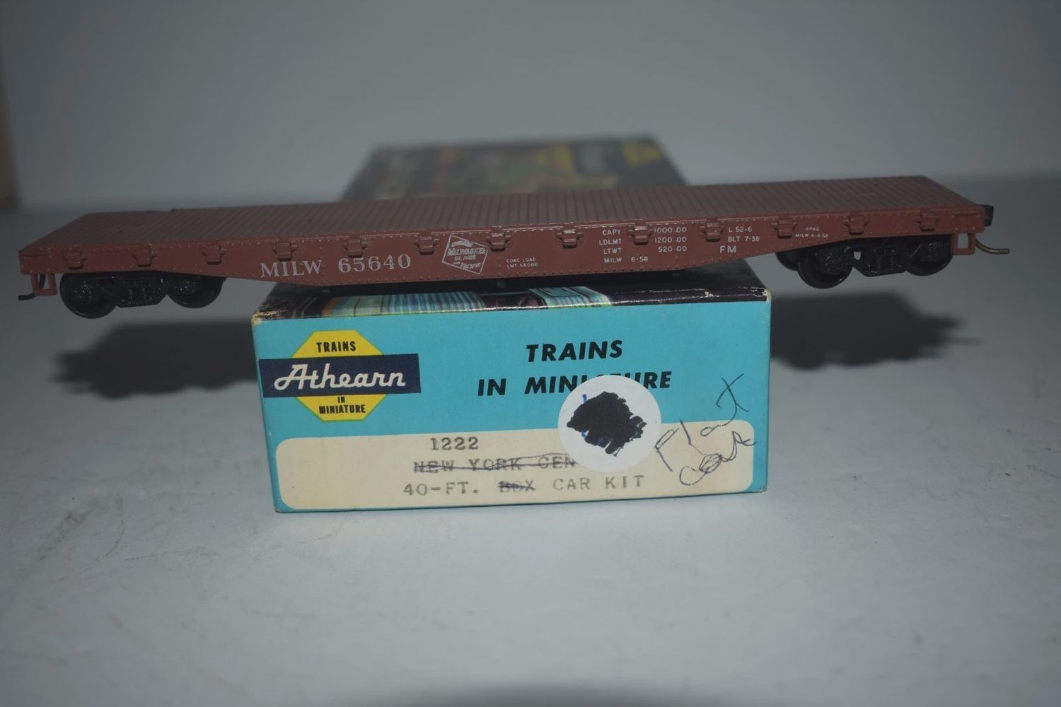 Used HO Athearn 40&#39; Flat Car Pennsylvania Road #65640