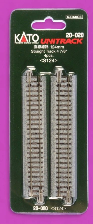 Kato N 20-020 Straight Track 4 7/8" (124mm) 4pcs