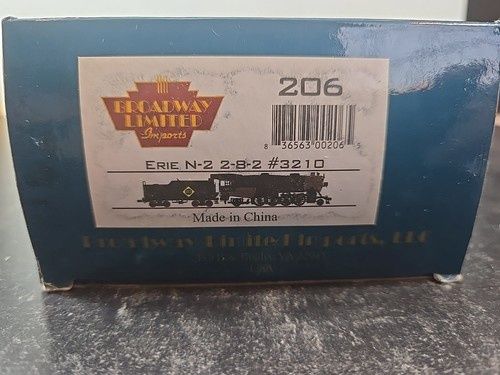 Used HO Broadway LTD. Part #206 Erie N-2 2-8-2 Road #3210