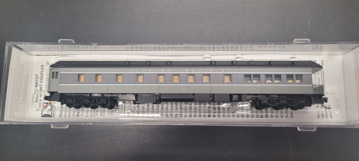 Used N Micro-Trains 14400191 UP Heavyweight Observation MISPRINT