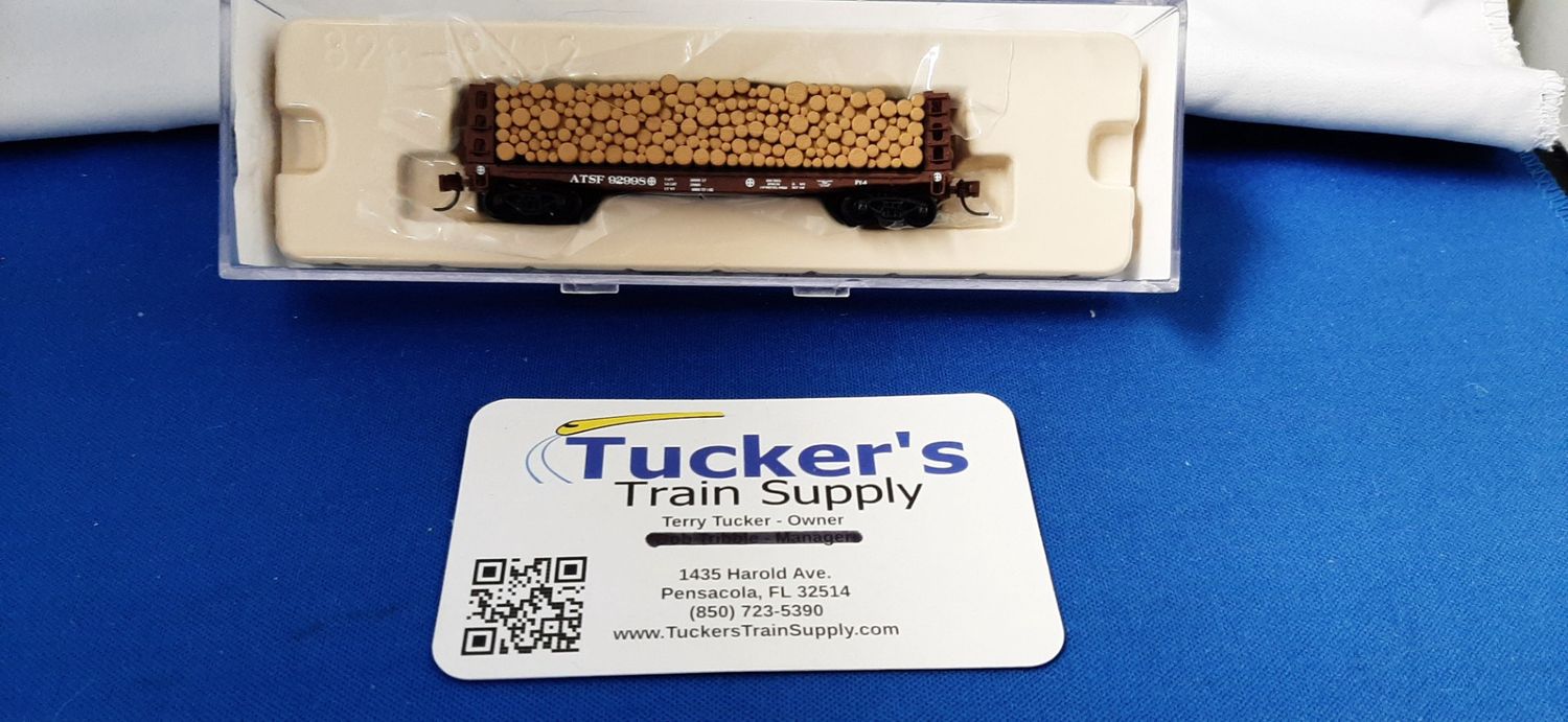 Used N Atlas 38354 GSC Pulpwood Flatcar w/Load Road #92998