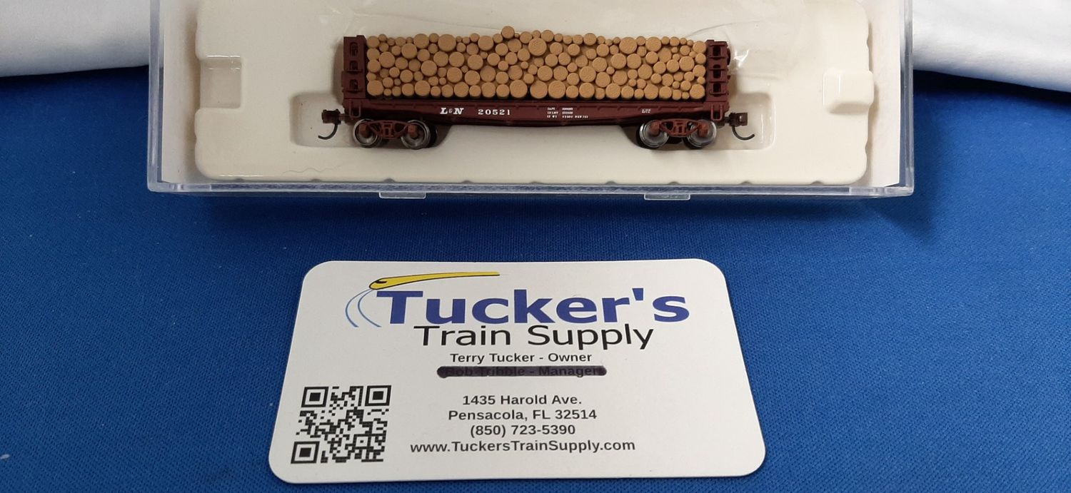 Used N Atlas 50001432 L&amp;N Pulpwood Flatcar Road #20521