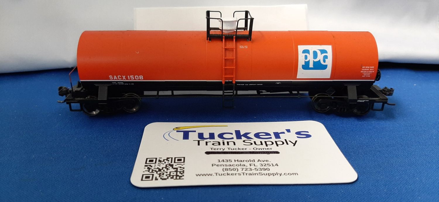 Used HO Atlas 45' Single Dome Tank Car PPG Road #SACX1508
