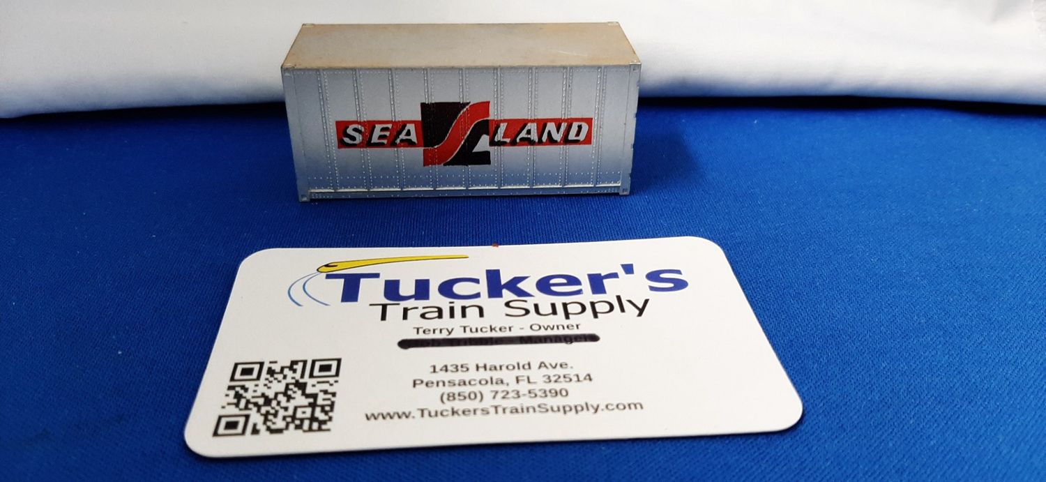 Used HO 20' Shipping Container Sealand (Silver) (No Road #) {2}