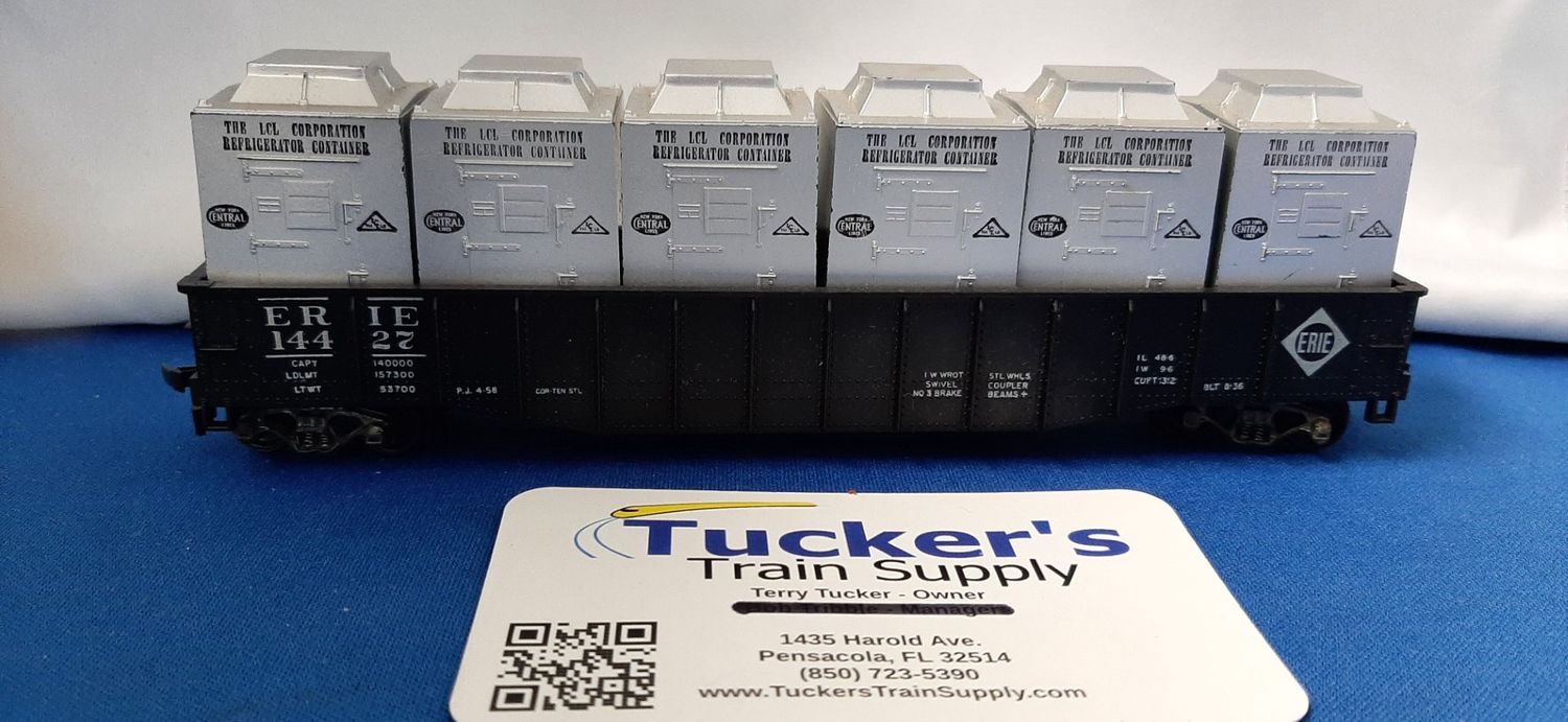 Used HO Athearn 2653-2129 Erie 50' Gondola w/Canisters Road #14427