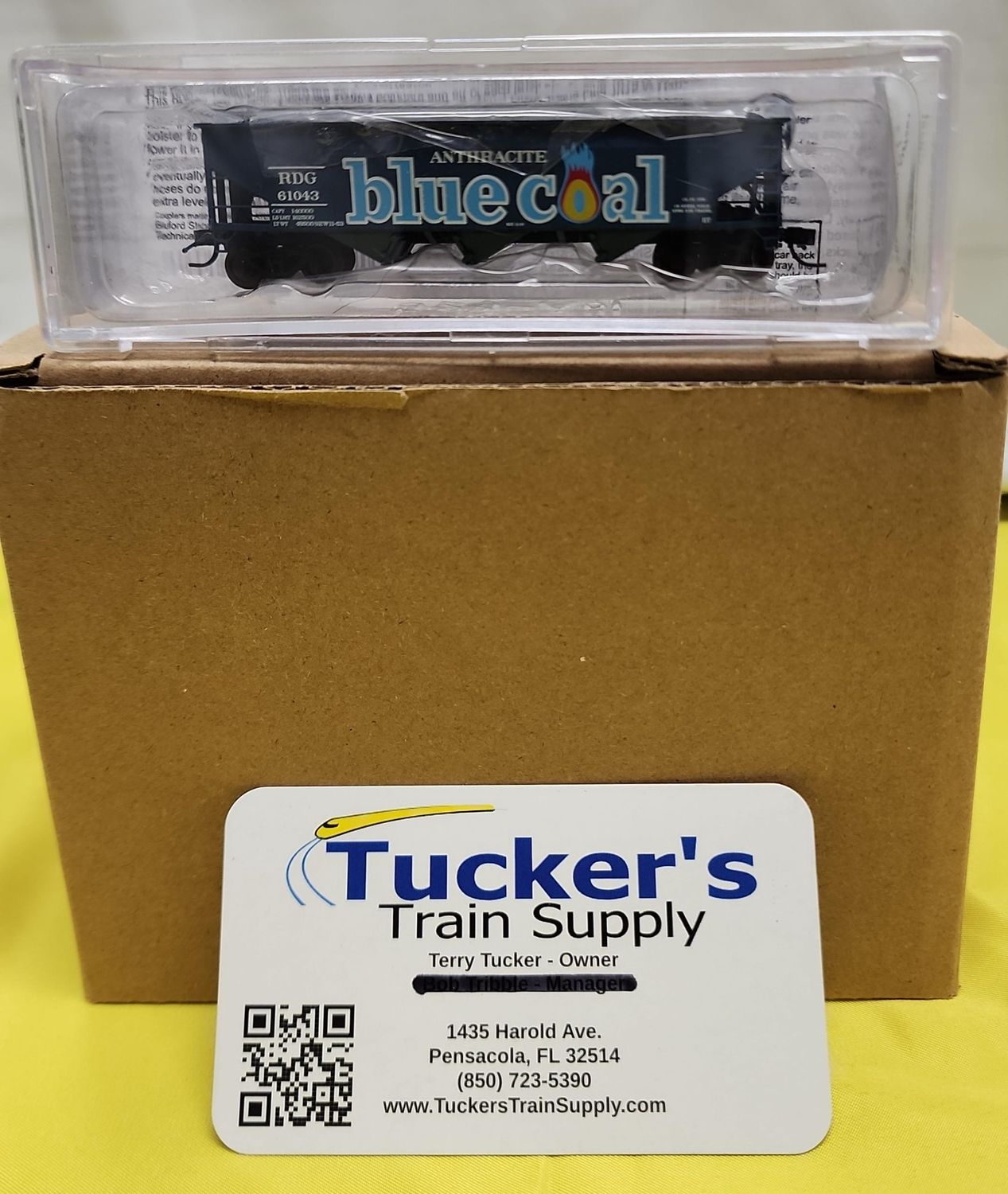 Used N Bluford 73583 L&amp;N 3-Bay Offset Side Hopper Blue Coal RDG Road #61043