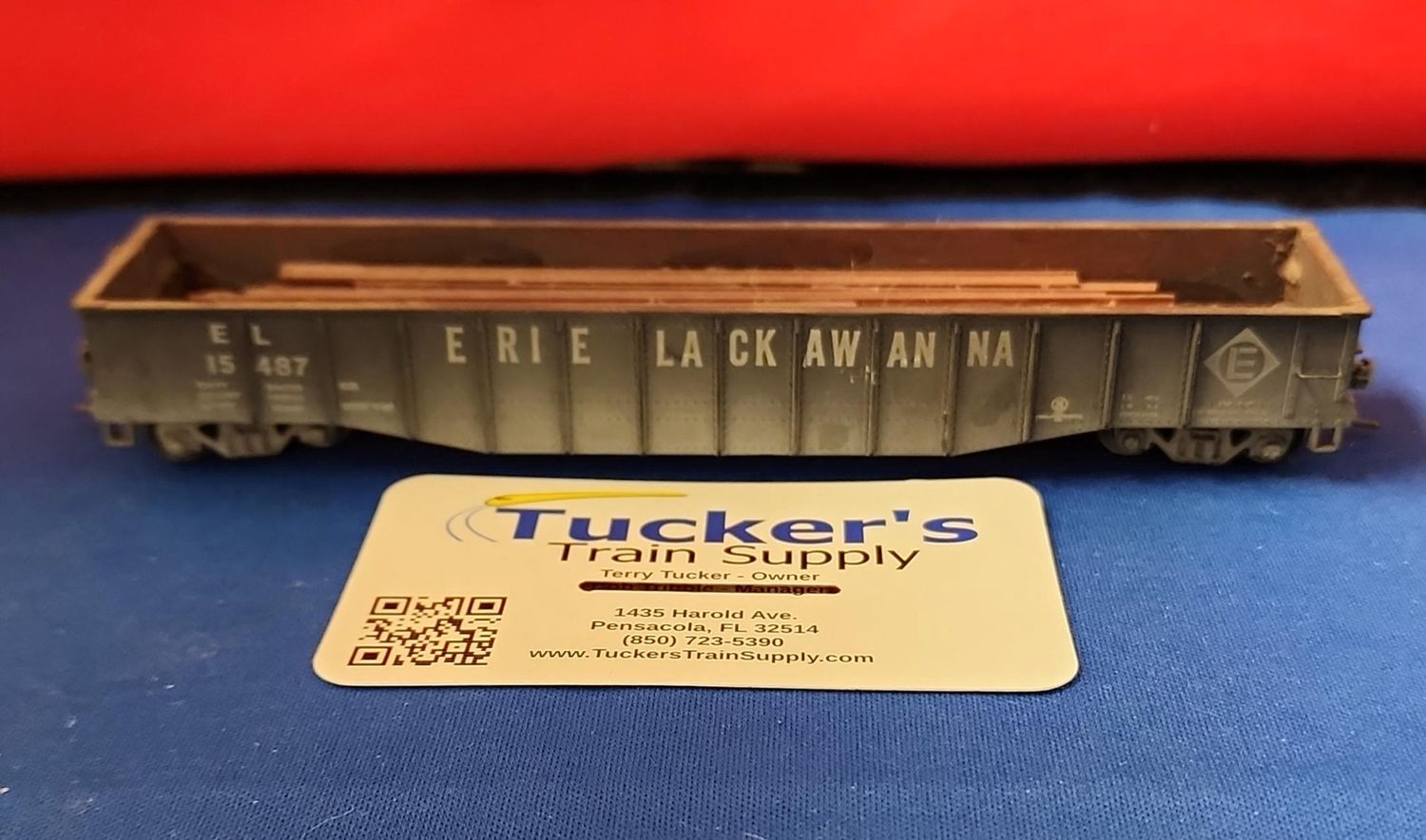 Used HO Athearn Mill Gondola Erie Lackawanna Road #EL15487 Weathered