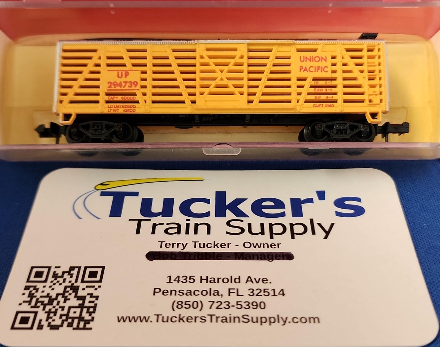 Used N Model Power 3442 UP Cattle Car Road #UP294739