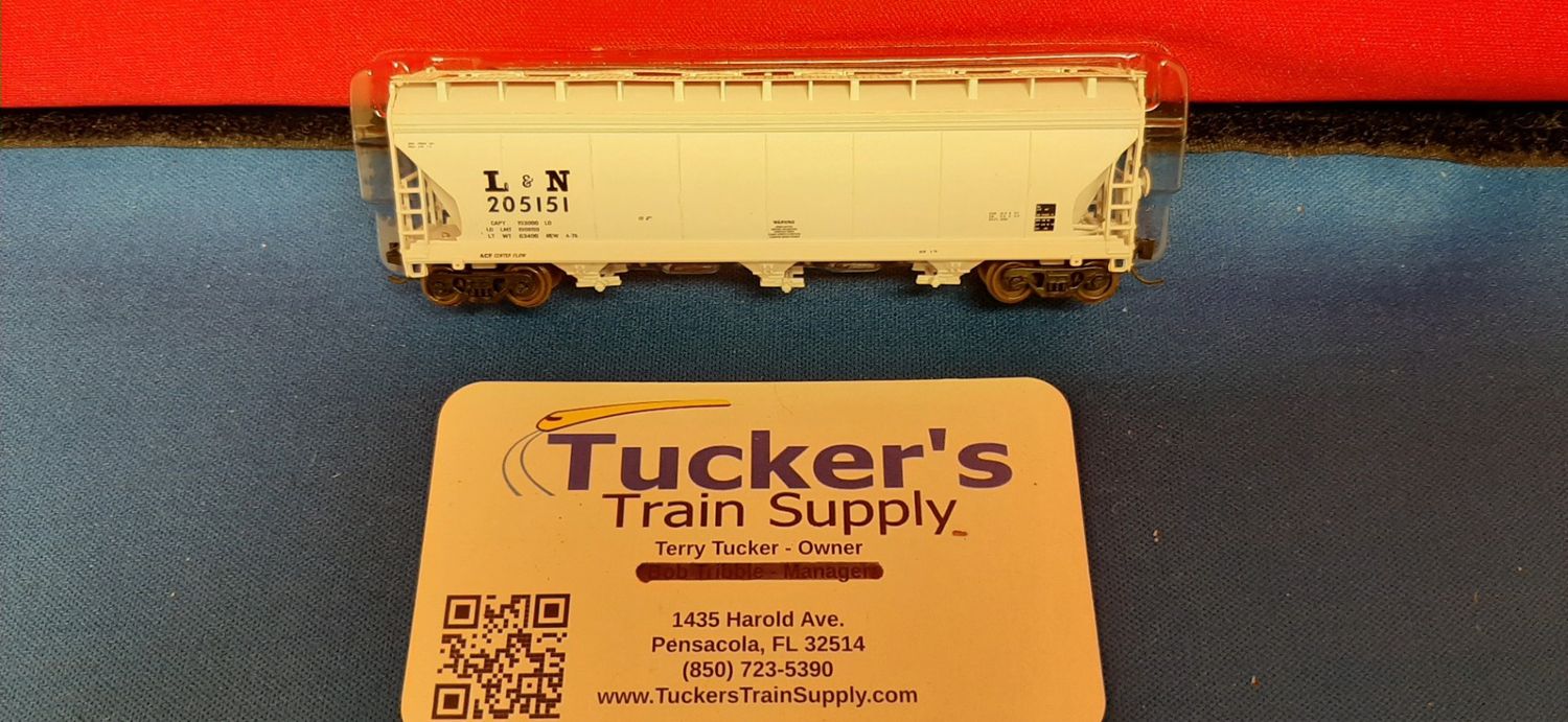 Used N PWRS L&amp;N ACF 3-Bay 4650 Covered Hopper Road #205151