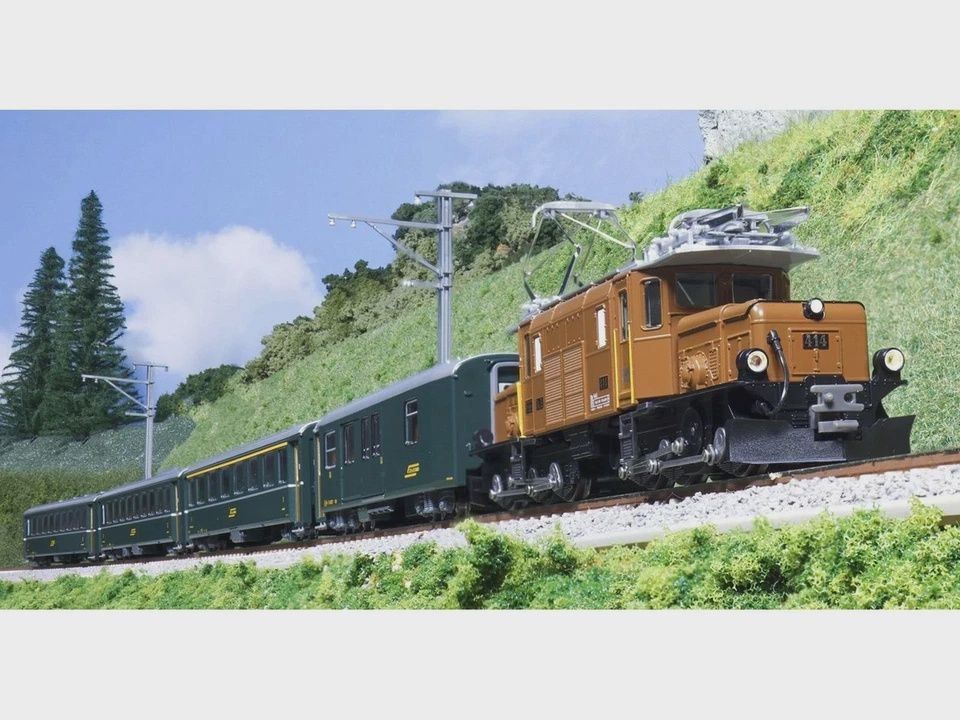 Kato N Ge6/6-I 101987 Rhaetian Crocodile &amp; 4 Passenger Cars