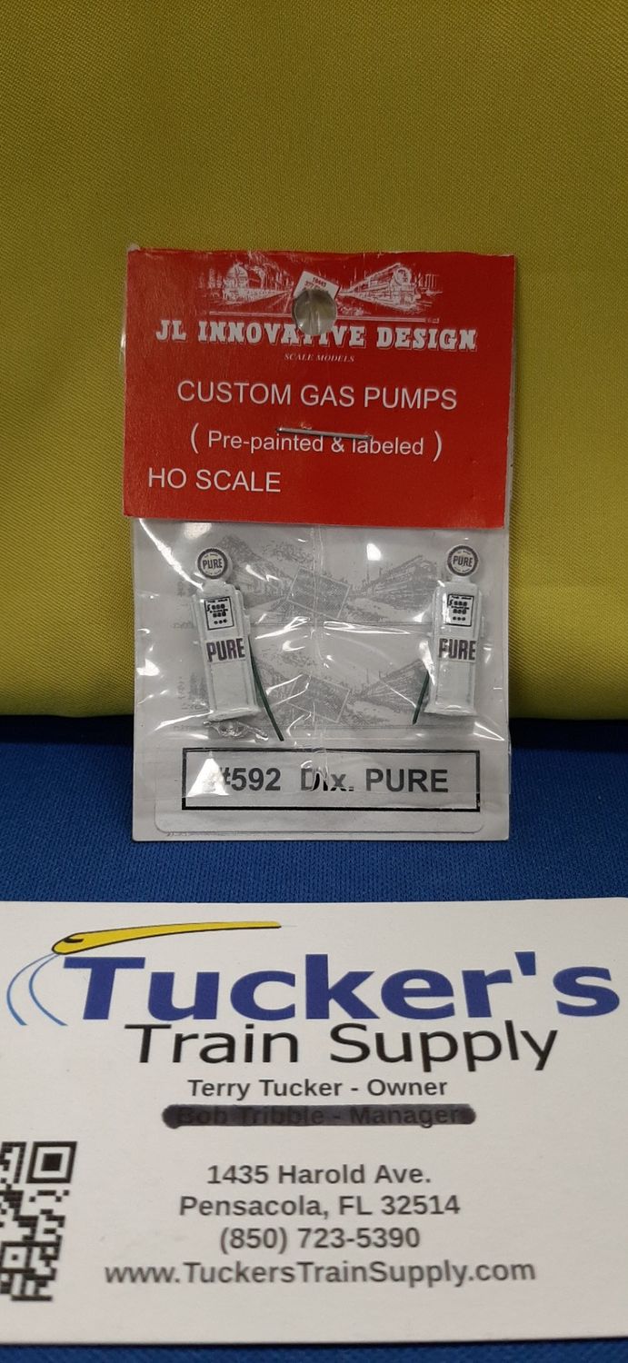 JL Innovations HO "Pure" Custom Gas Pumps Pre-painted &amp; labeled - 2 pk #592