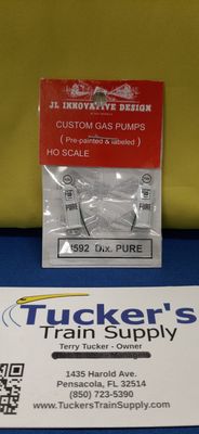JL Innovations HO "Pure" Custom Gas Pumps Pre-painted &amp; labeled - 2 pk #592