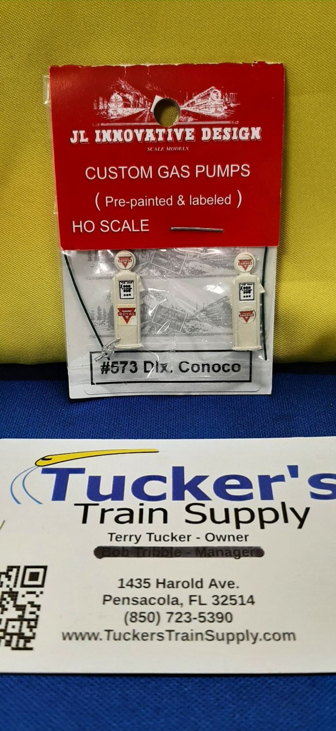 JL Innovations "Conoco" Custom Gas Pumps Pre-painted &amp; Labeled 2-pk #573
