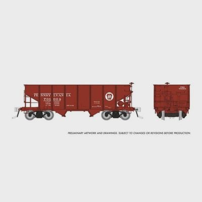 Rapido HO 148010 PRR 2-Bay Hopper Key (6-Pack)