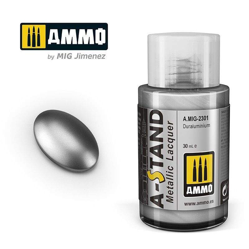 Ammo MIG2301 A-Stand Dura Aluminum Metallic Lacquer Paint (30cc)