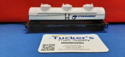 Used HO Bachman "Cyanamid" 3-Dome Tanker - No Car Number